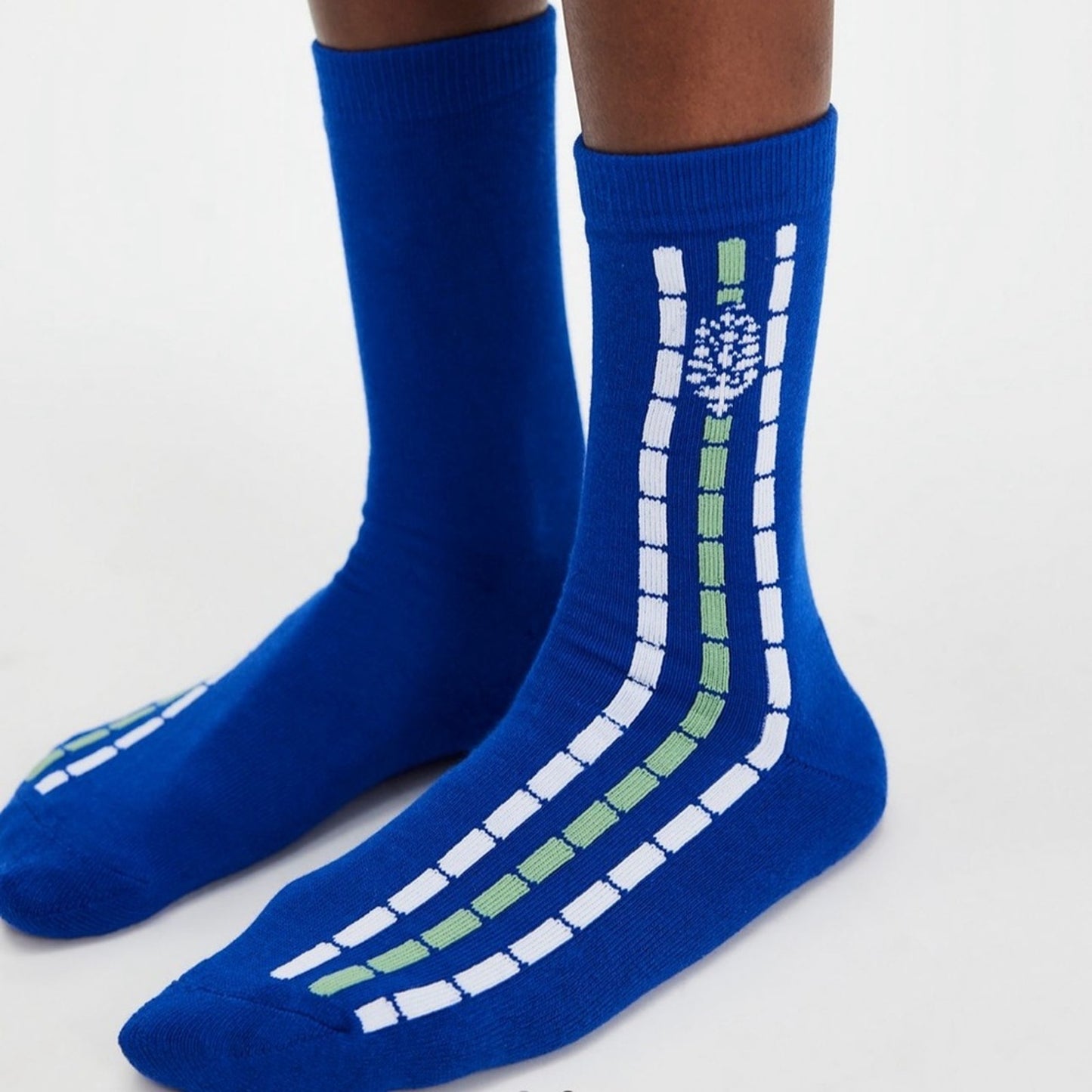 Free People Fast Lane Crew Socks in Blue Combo