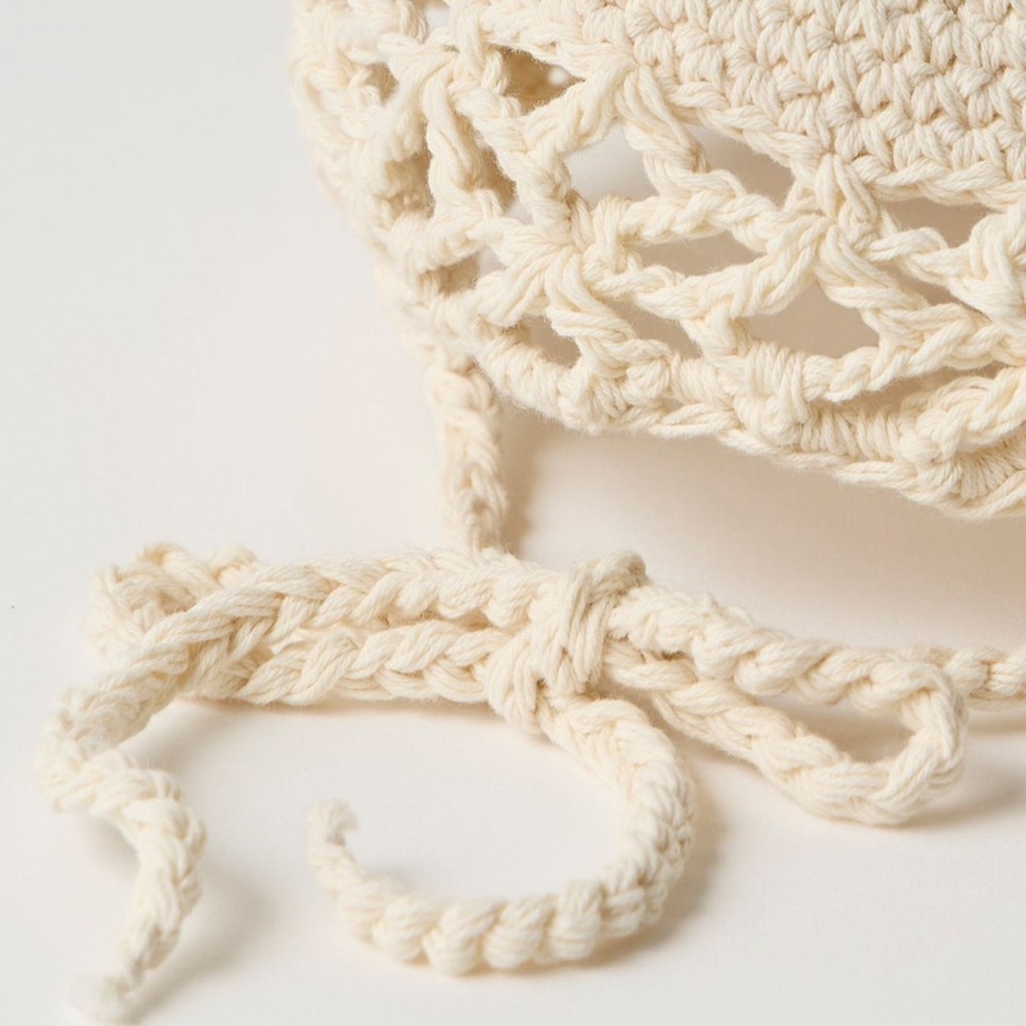 Free People Silvia Crochet Baseball Cap in Ivory