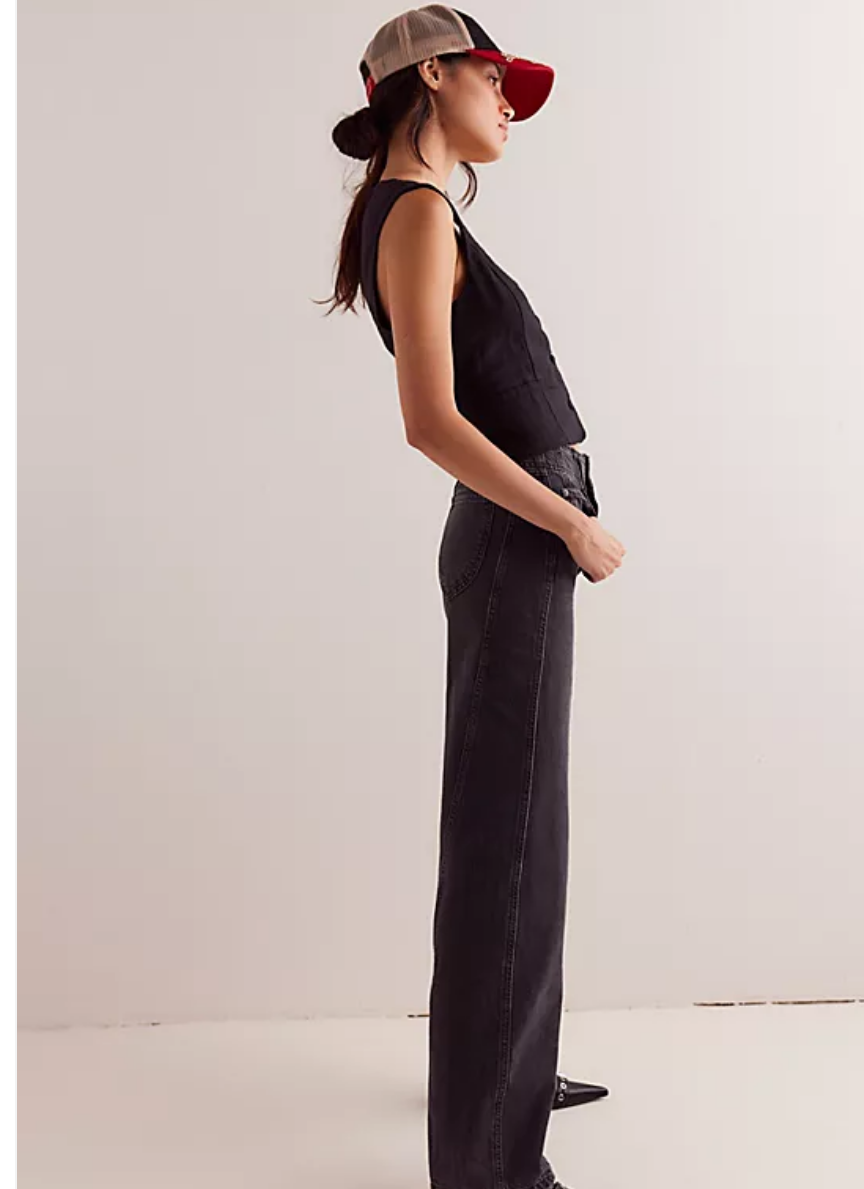 Free People Aster Straight-Leg Jeans in Asteroid