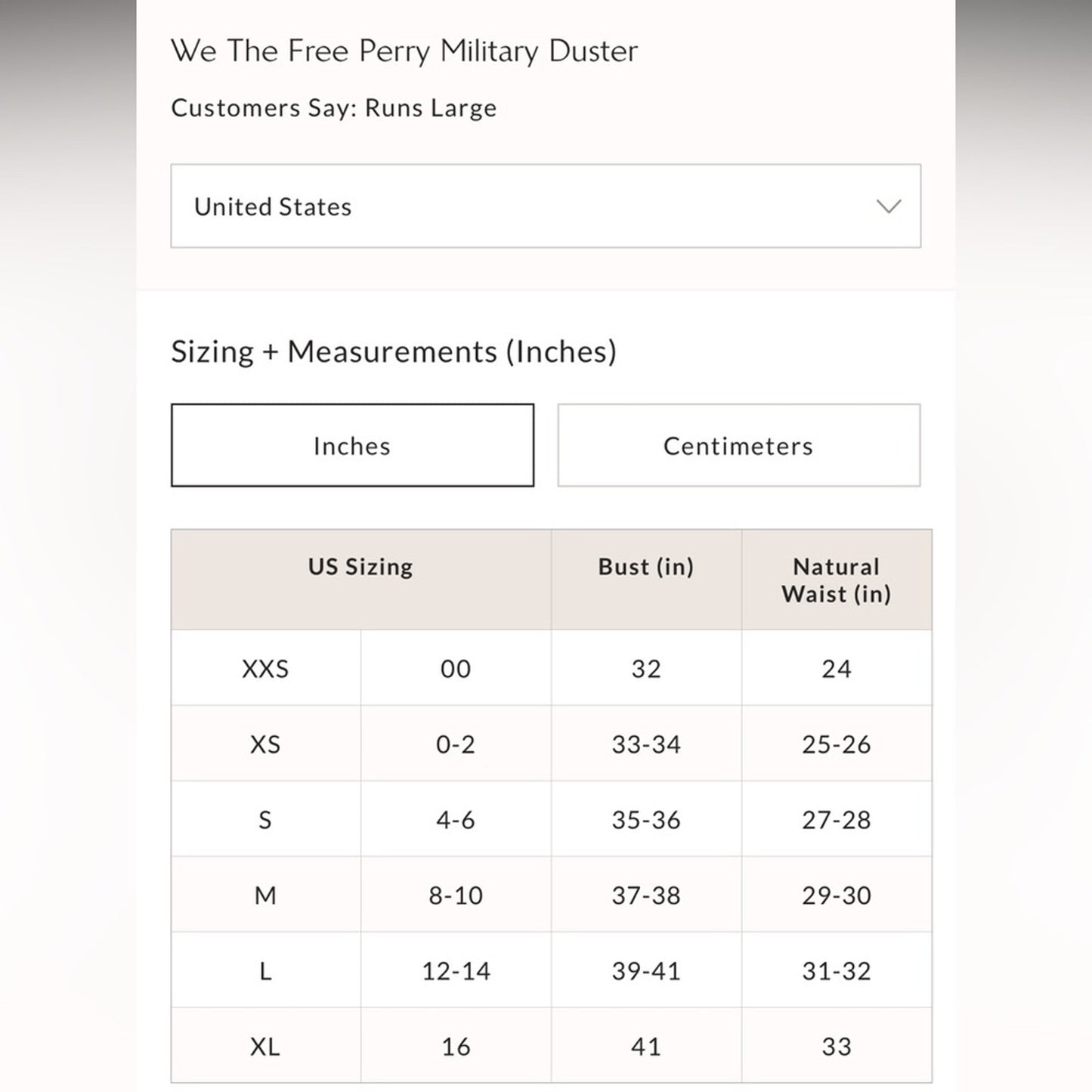 Free People Perry Military Duster in French Oak