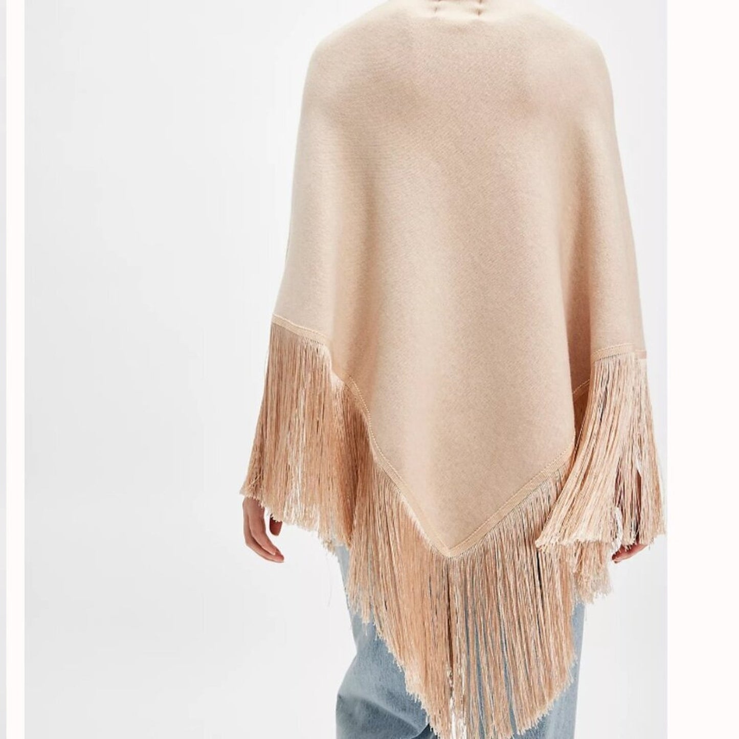Free People River Walk Poncho Beige
