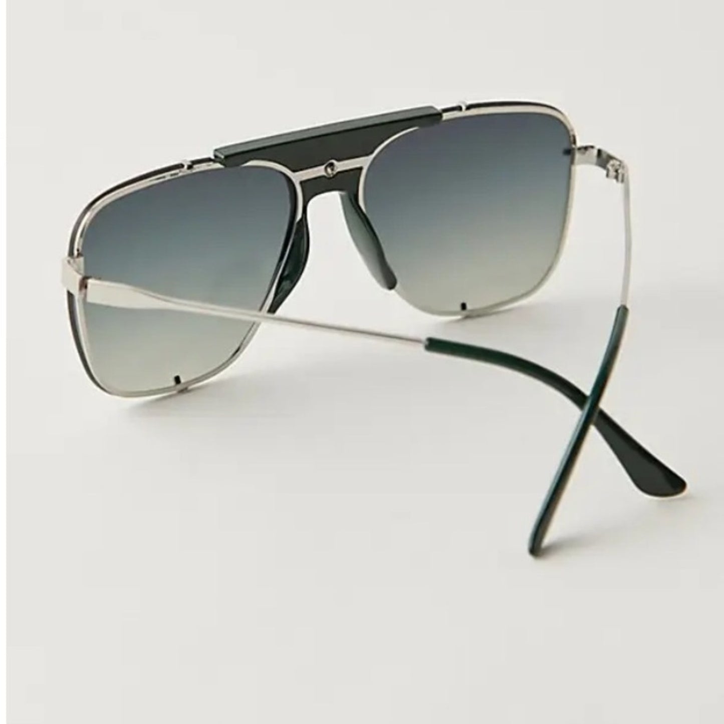 Free People Dylan Aviator Sunglasses in Dark Green