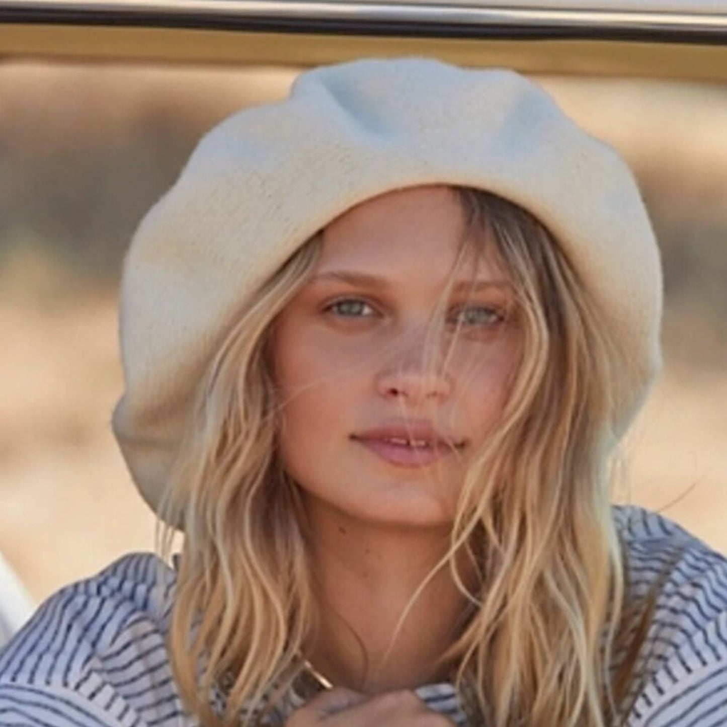 Free People Margot Slouchy Beret in Birch