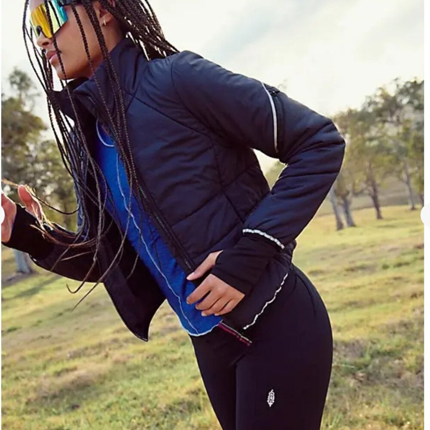 Free People Gathering Storm Run Puffer in Black