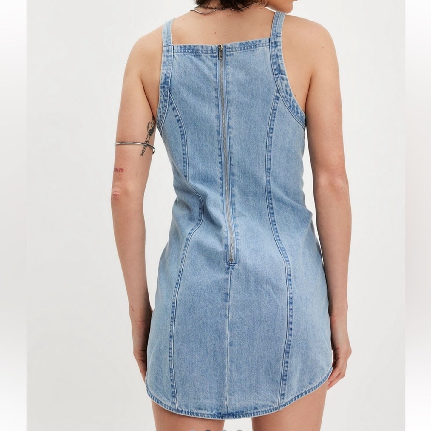 Free People Mara Denim Mini Dress in Ava Wash
