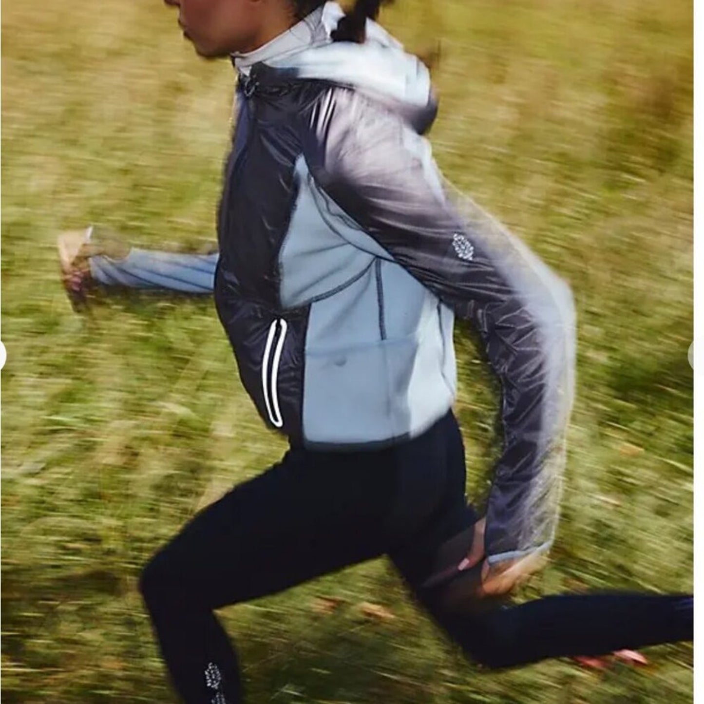 Free People Go The Distance Fleece Jacket in Artic Snow/Gun Metal Combo