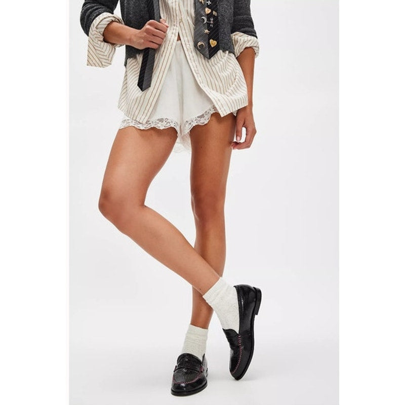 NWOT Free People Blanket Stitch Loafers in Black