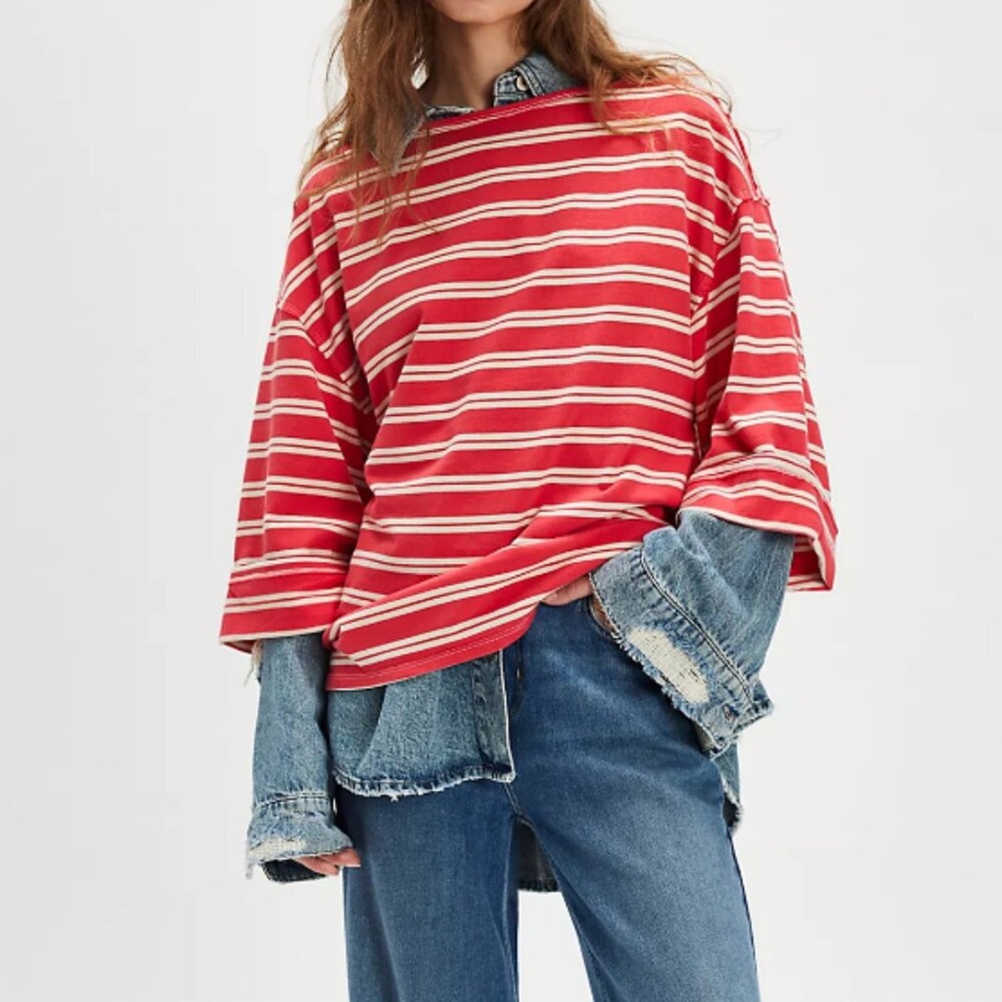 Free People C'est La Vie Tee in Red Combo