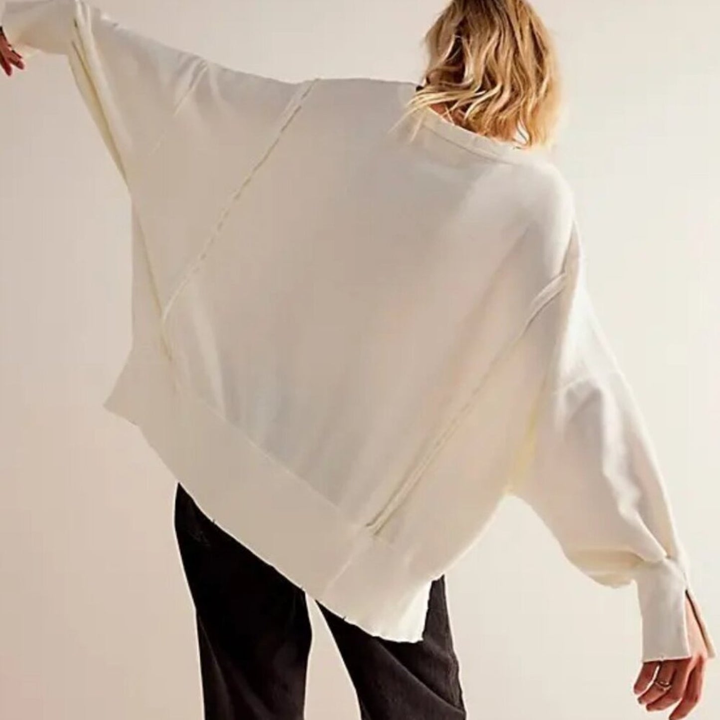 Free People Graphic Camden Pullover in Cloud Combo New York