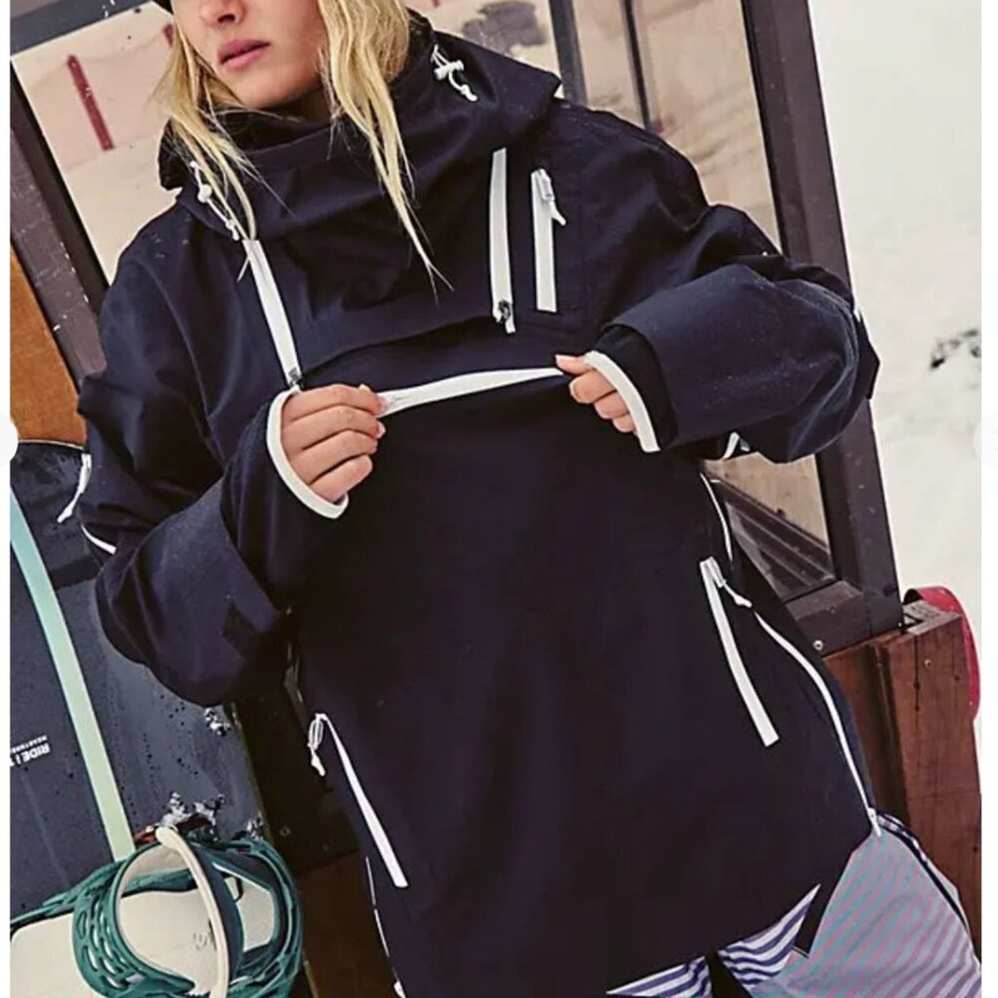 Free People Blizzard Bliss Pullover in Black