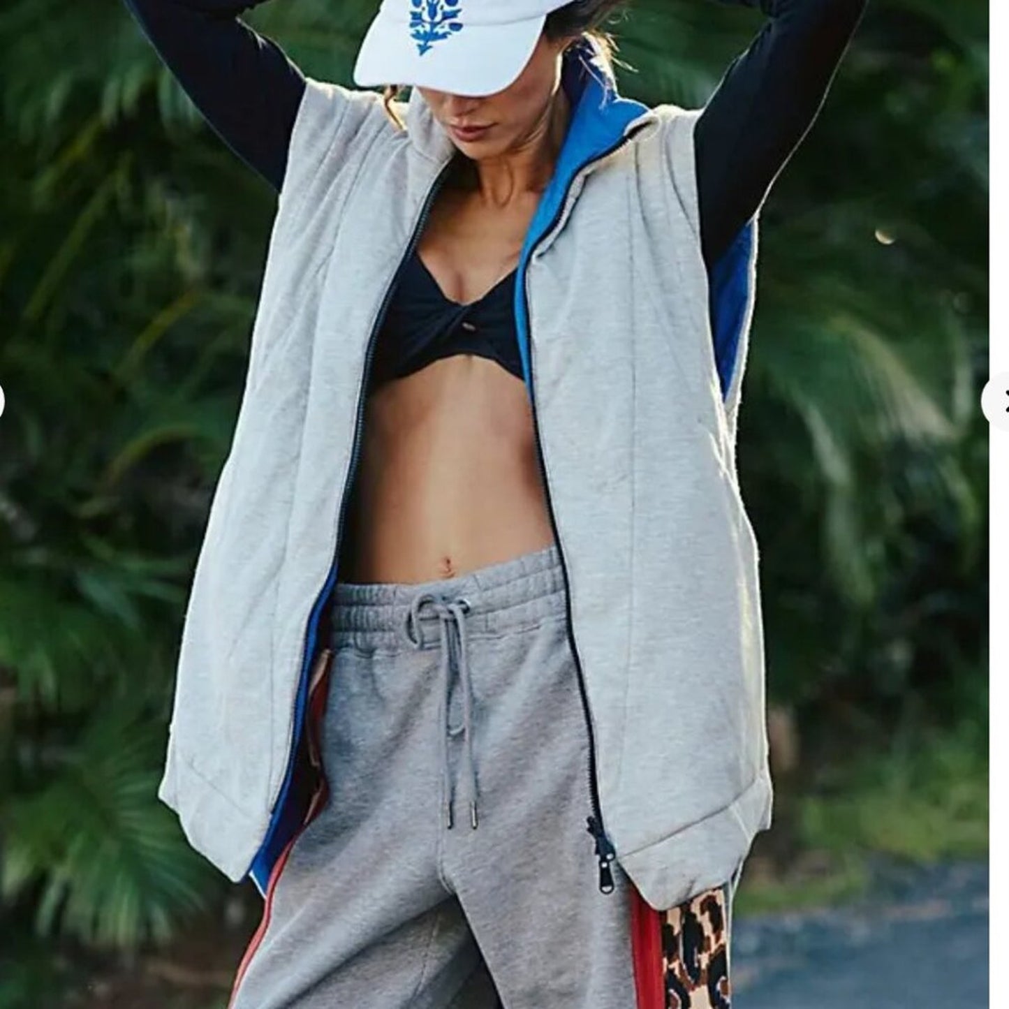 Free People Slalom Reversible Fleece in Stellar Blue