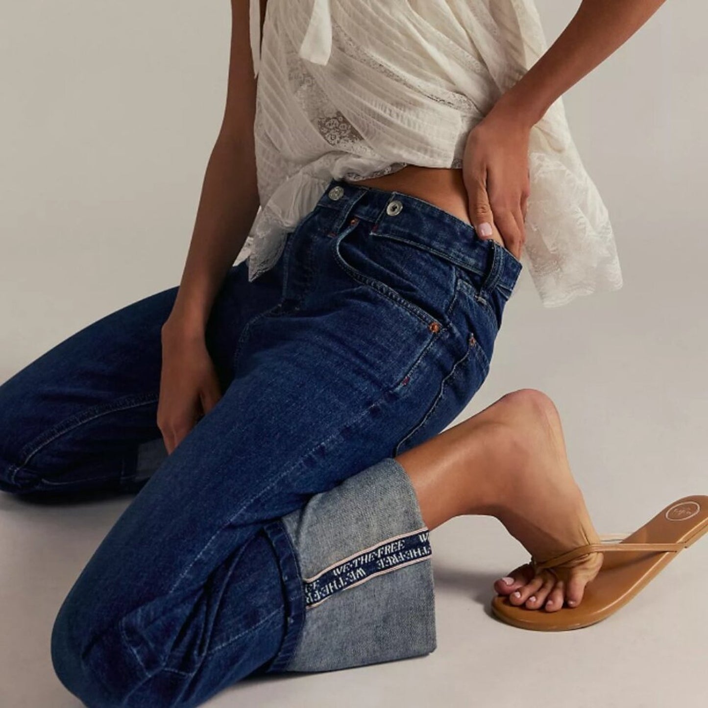 Free People Slim Shade Selvedge Jeans in Deep Indigo