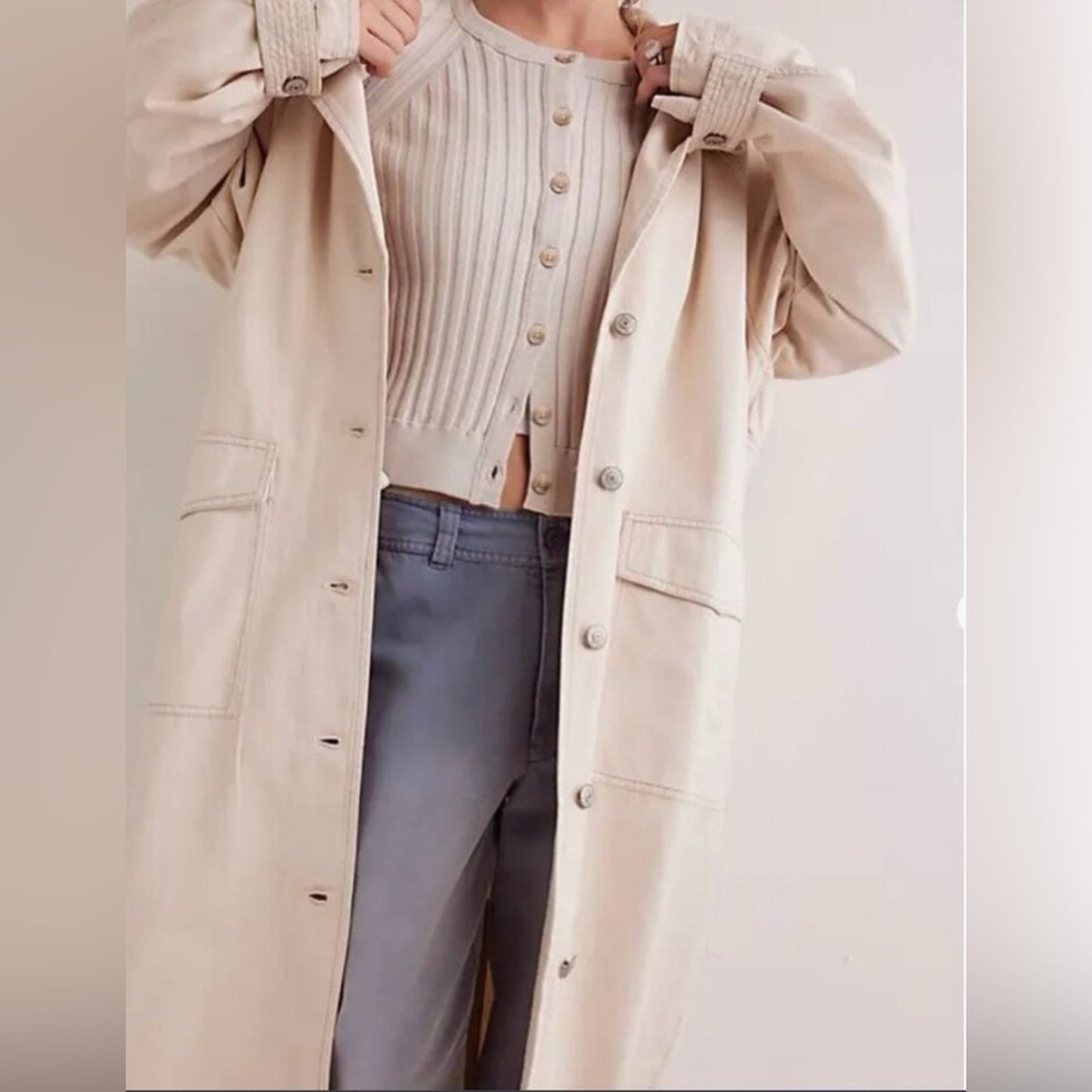 Free People Perry Military Duster in French Oak