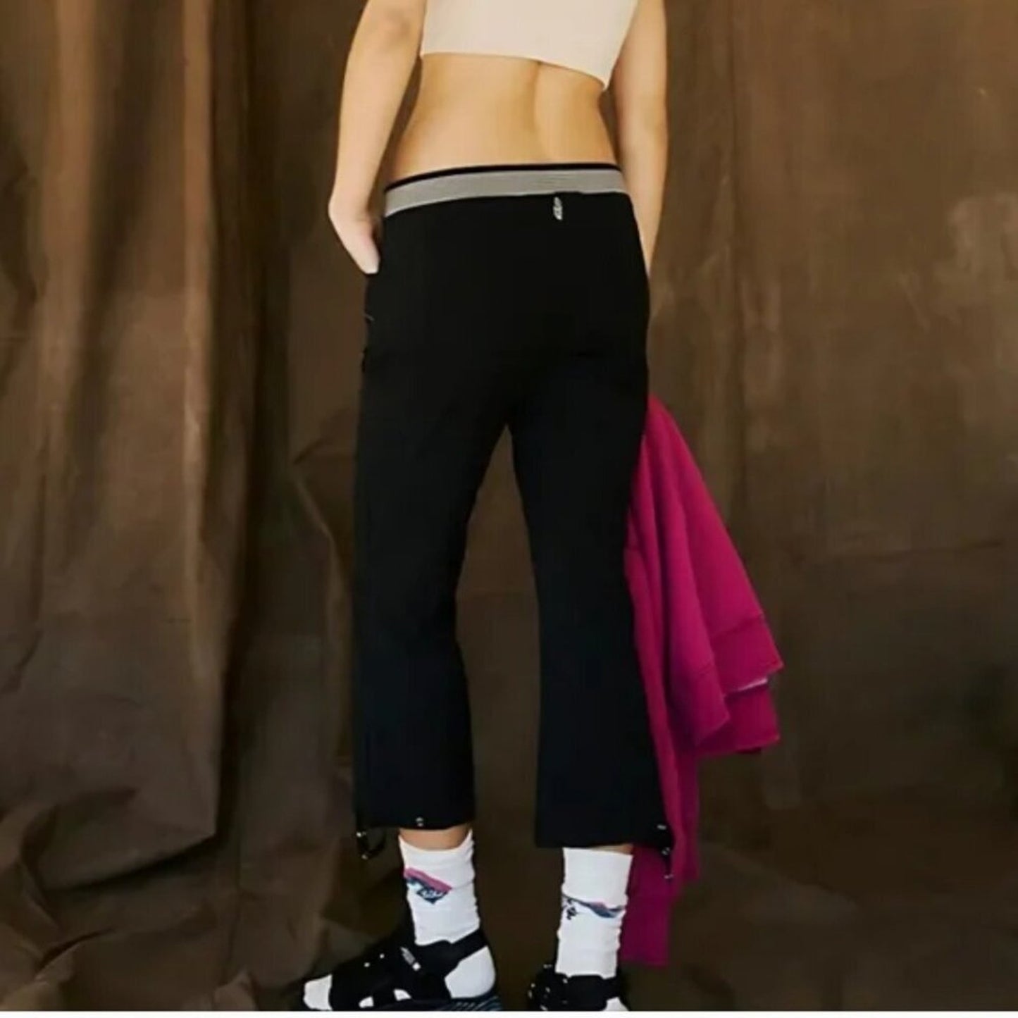 Free People Cascade Kick Flare Pants in Black