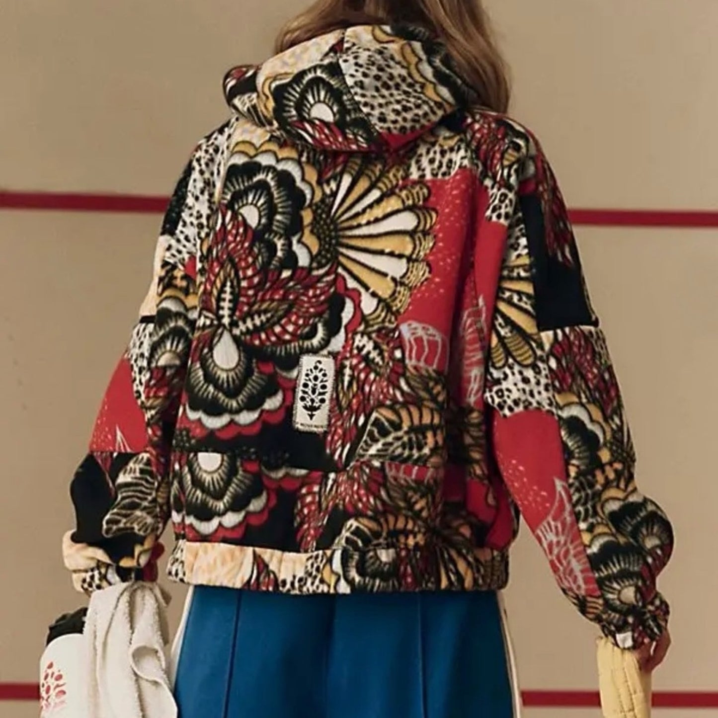 Free People Wild And Free Printed Fleece Pullover in Wildflower Retro Combo