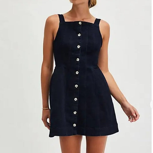 Free People Gimme More Mini Dress in Gimme More Rinse