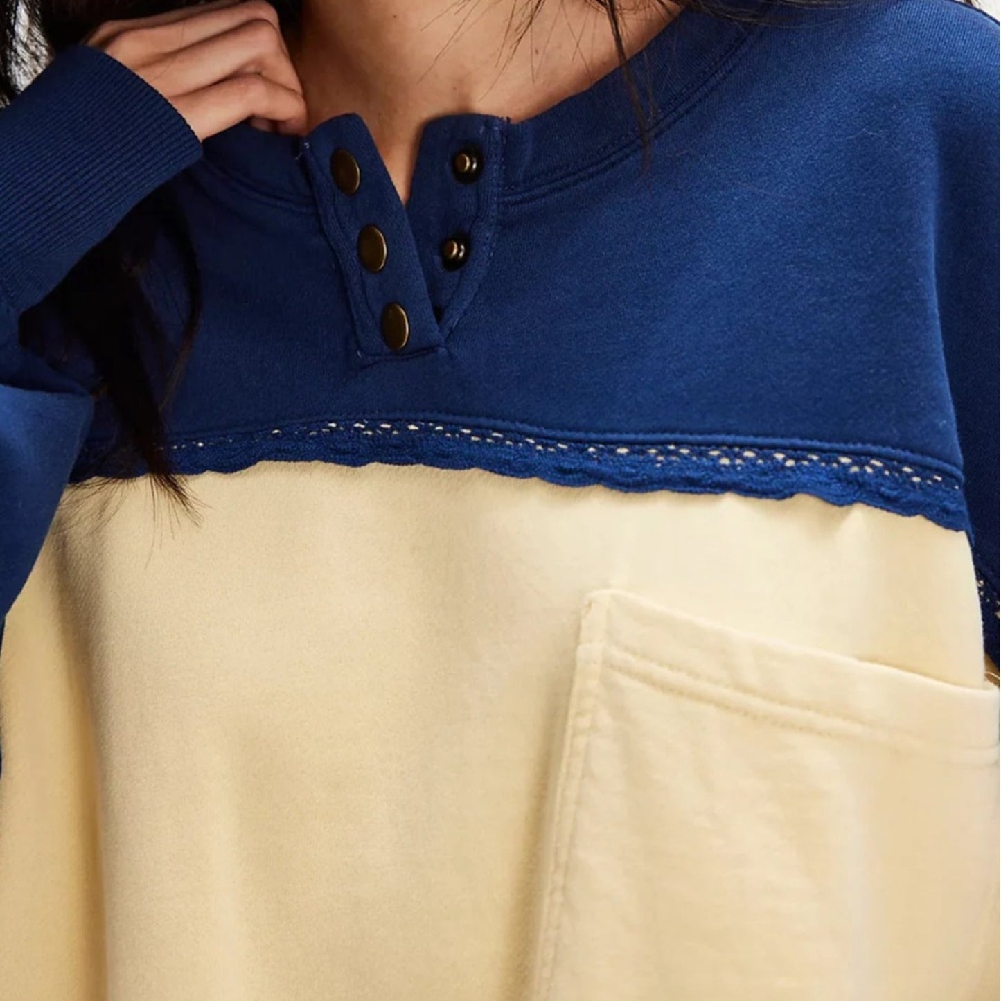 Free People Strawberry Sweatshirt in Oceana Combo