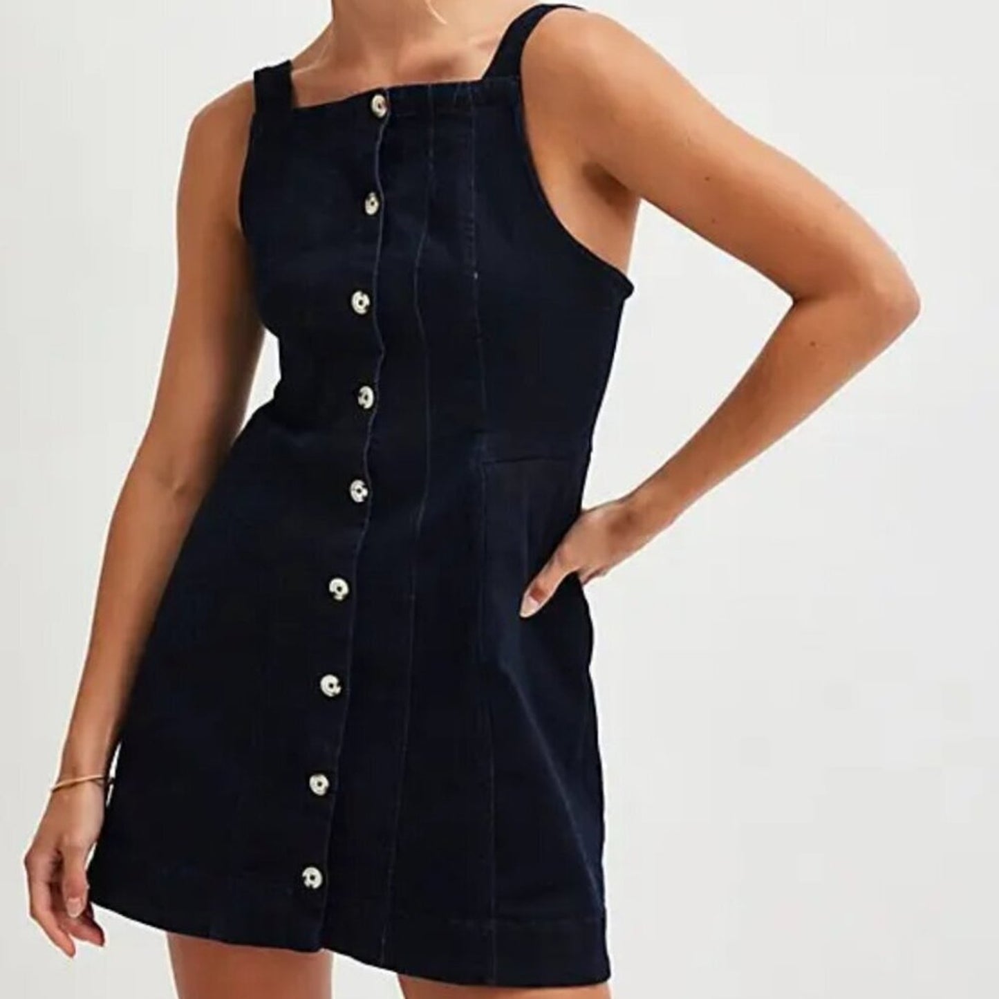 Free People Gimme More Mini Dress in Gimme More Rinse