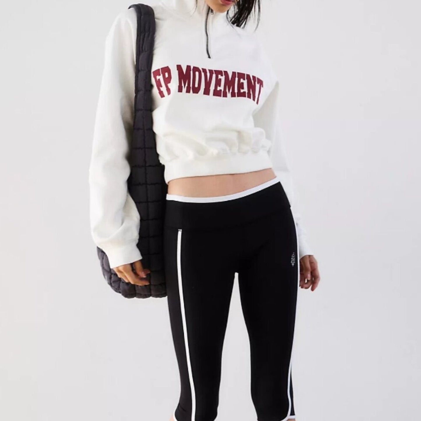 Free People For The Win Logo Half Zip in White