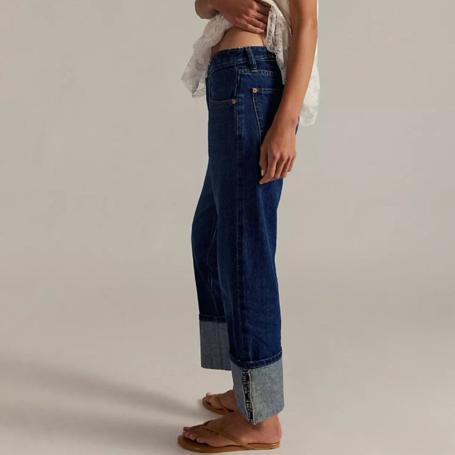 Free People Slim Shade Selvedge Jeans in Deep Indigo