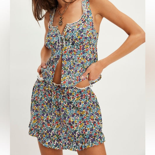 Free People Ellia Printed Set in Primary Combo