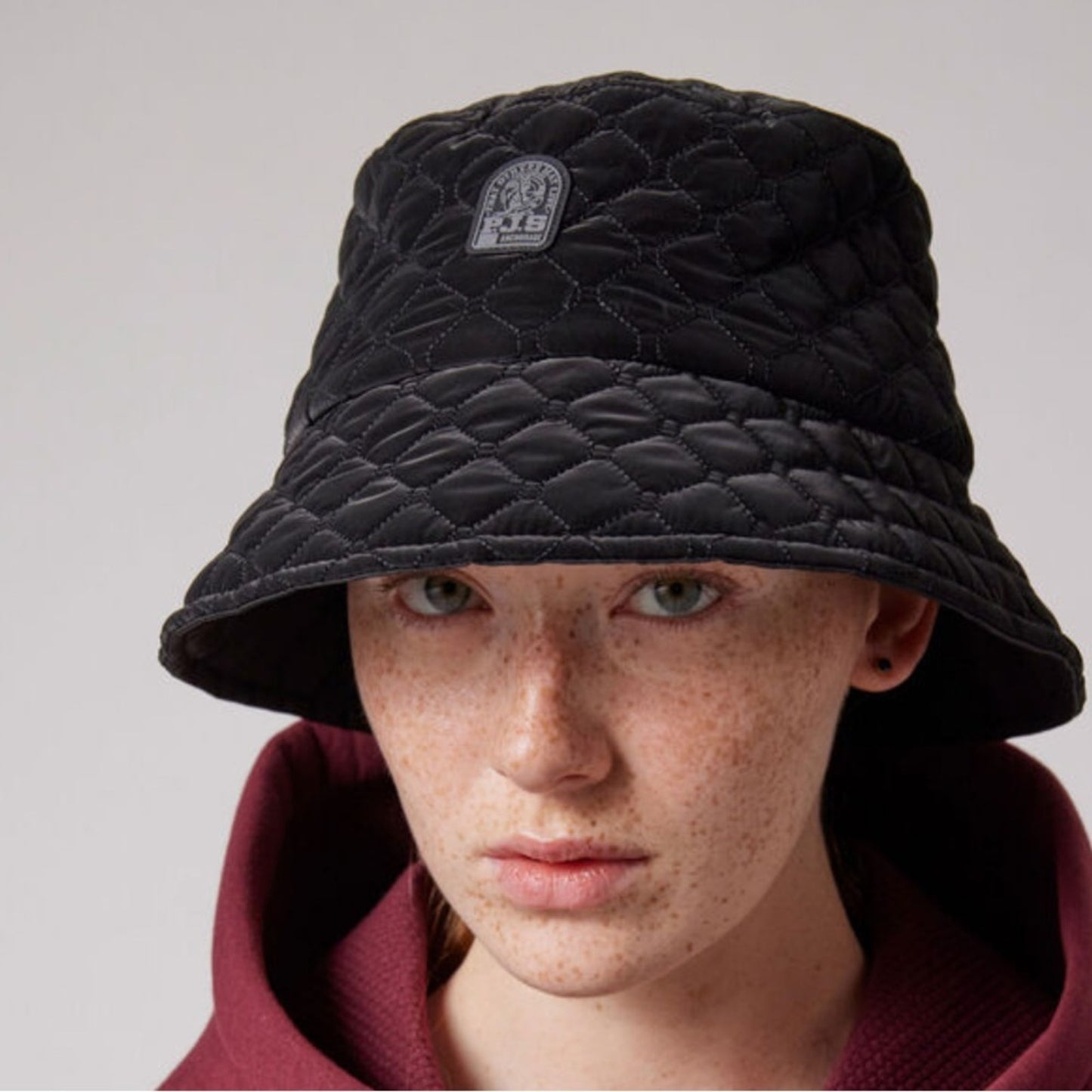 Free People x Parajumpers Quilted Puffer Bucket Hat in Black