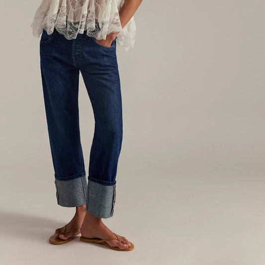 Free People Slim Shade Selvedge Jeans in Deep Indigo