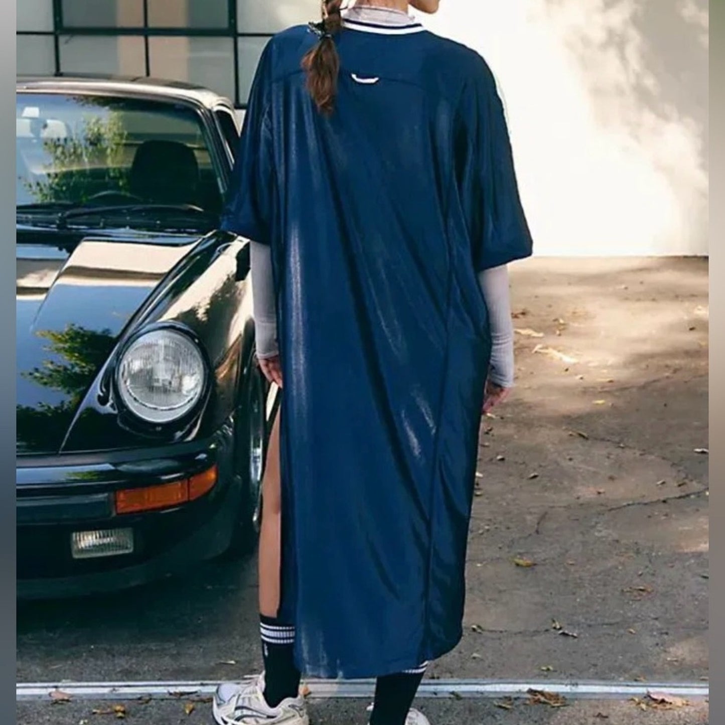 Happy Camper Tee in Highlighter Navy Combo