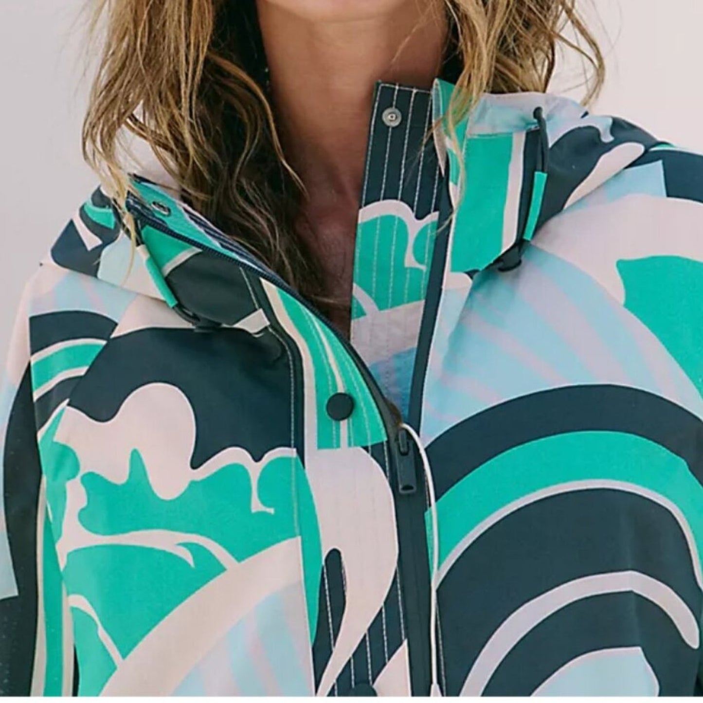 Free People Singin' In The Rain Printed Packable Jacket in Wave Runner