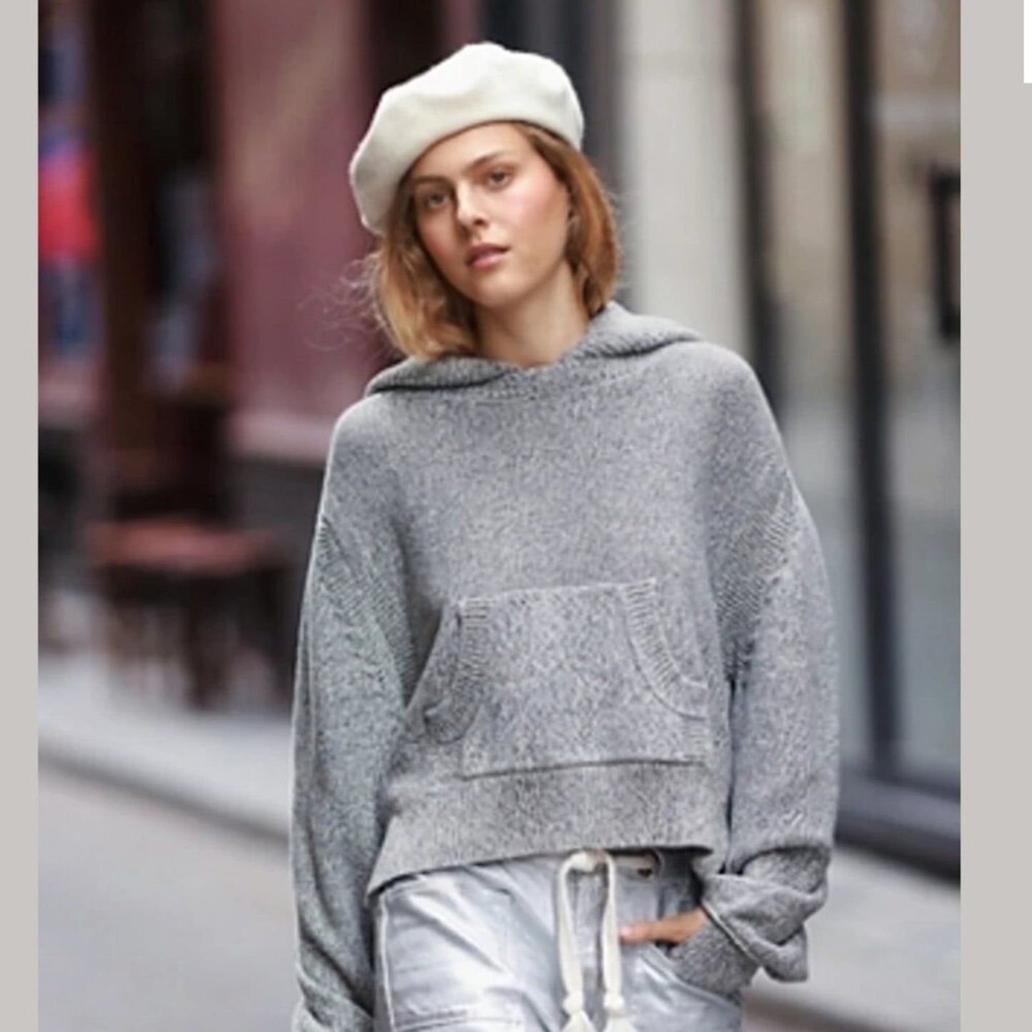 Free People Margot Slouchy Beret in Birch