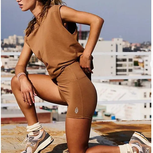 Free People Hot Shot Micro Set in Camel