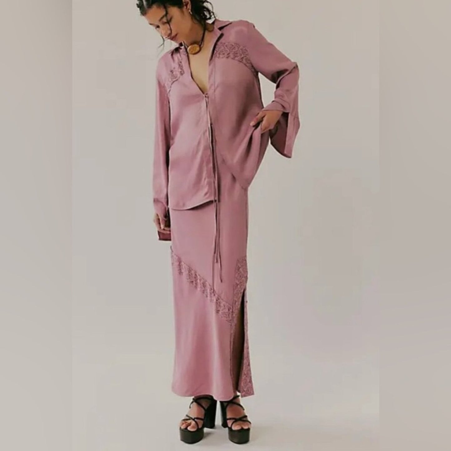 Free People Lucia Set in Nostalgia Rose