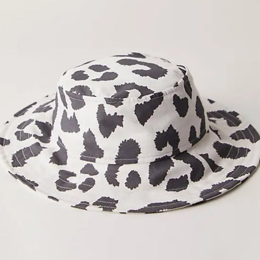Free People x WeekNDR Leopard Bucket Hat in B&W