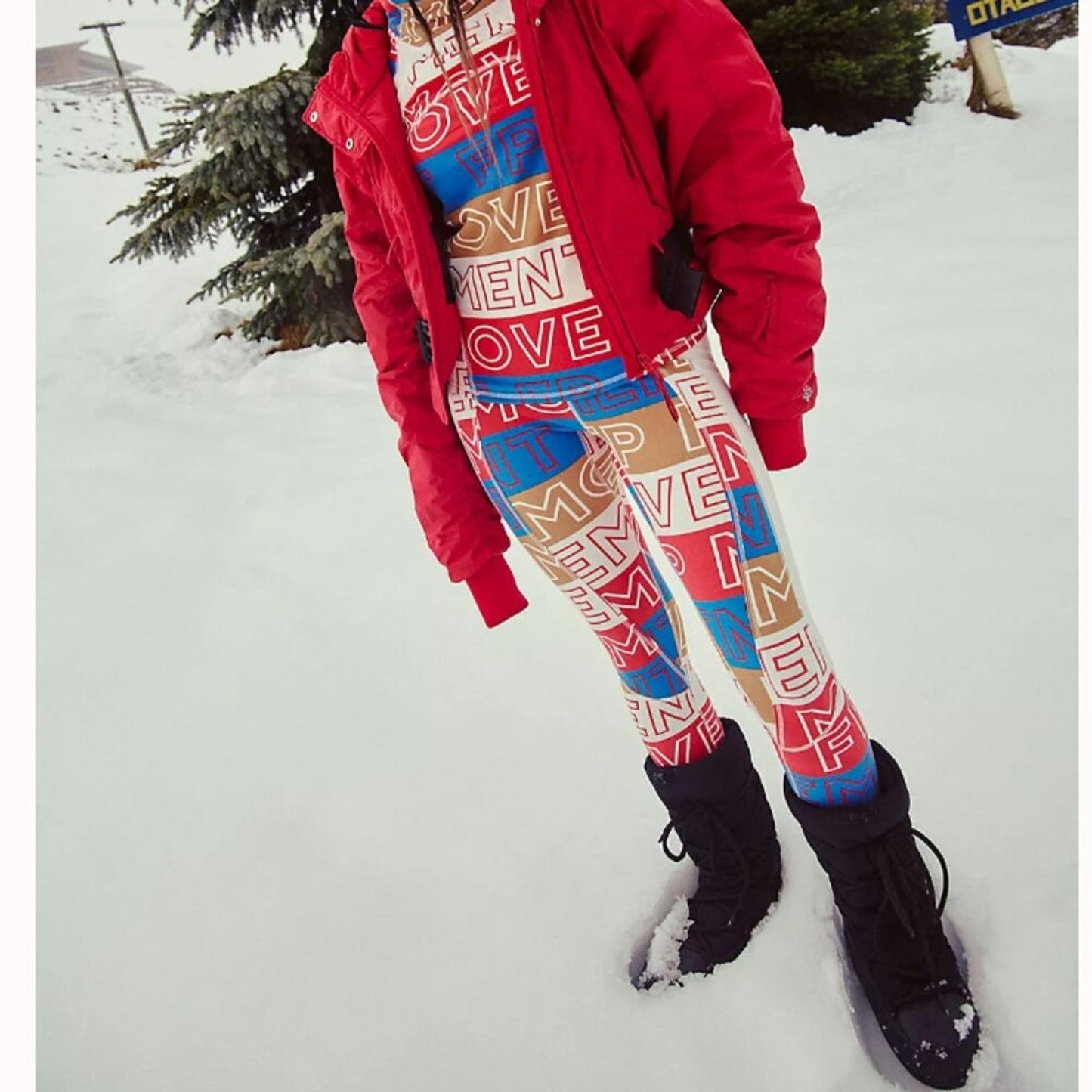 Free People Dawn To Dusk Printed Base Layer Leggings in Combo