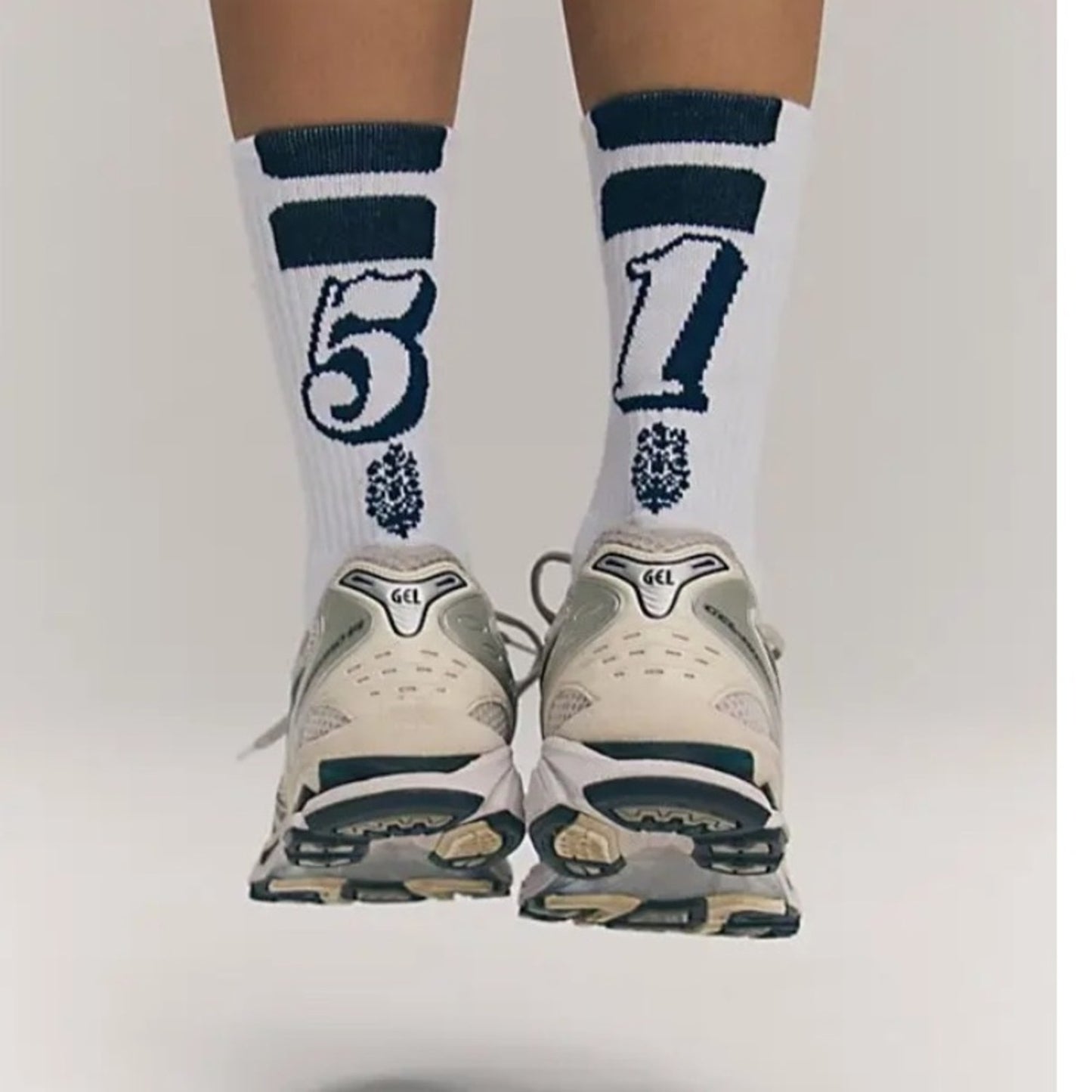 Free People Lay Up Crew in Navy/White