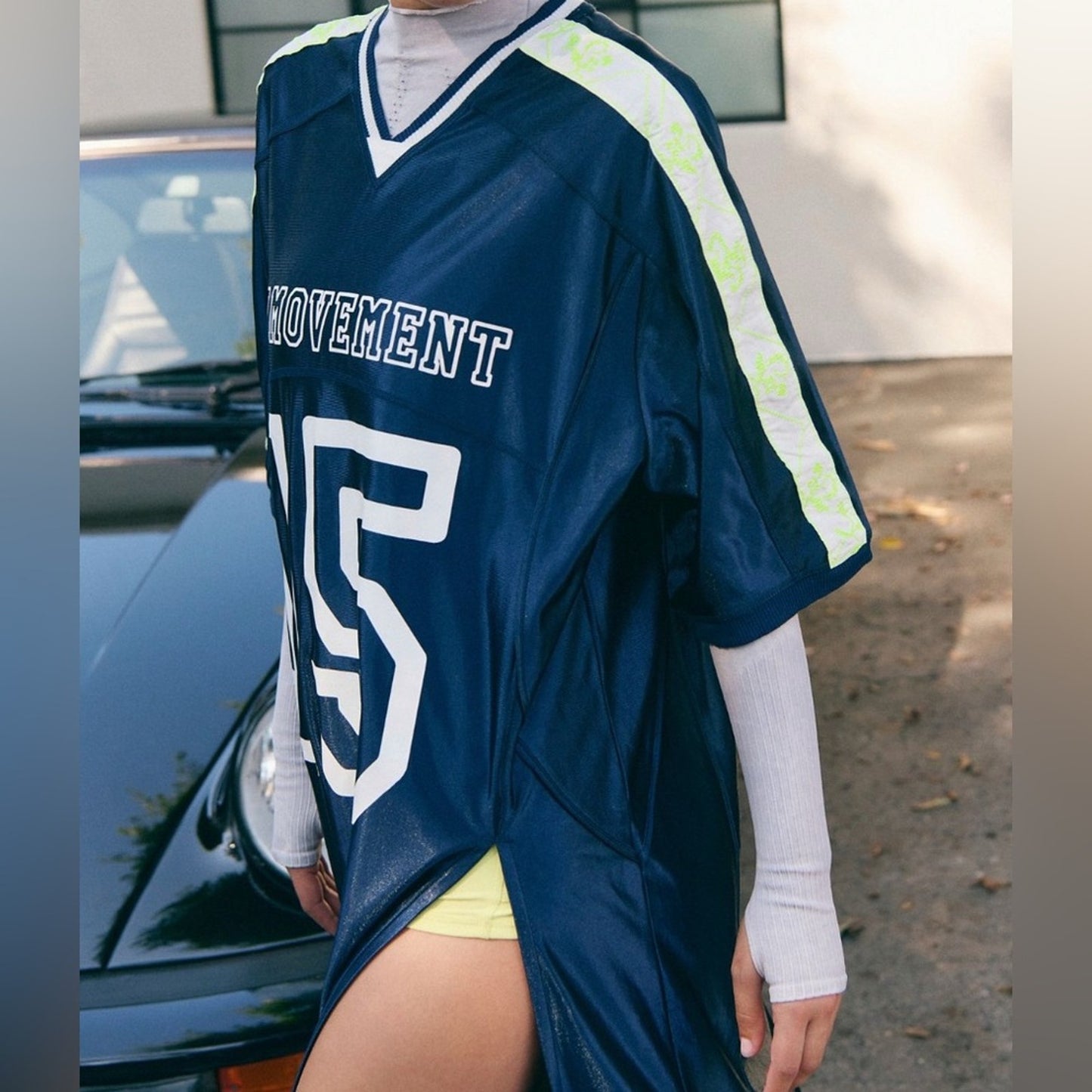 Happy Camper Tee in Highlighter Navy Combo