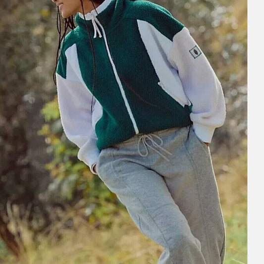 Free People Hit The Slopes Hoodie in Evergreen Combo