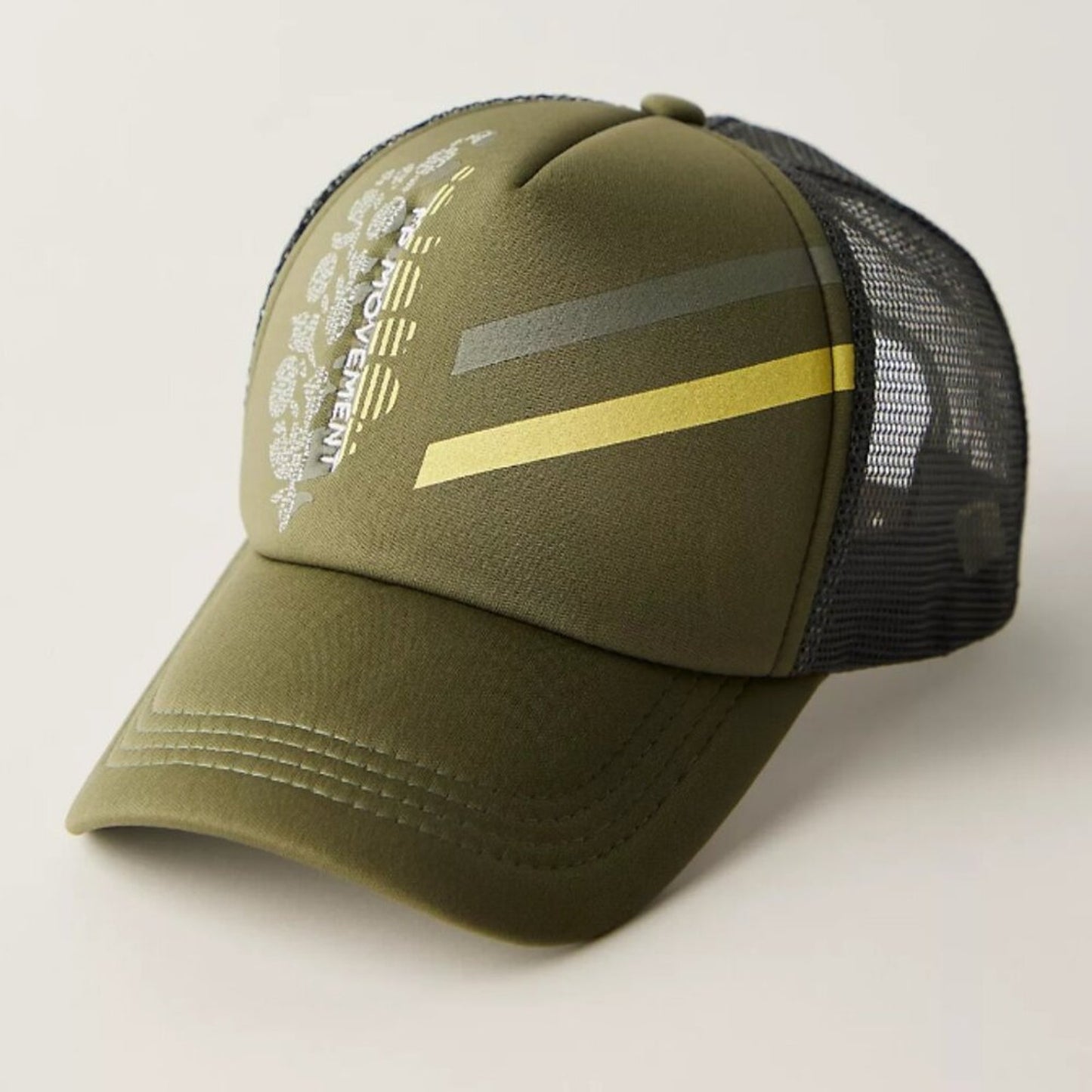 Free People Trail Runner Trucker Hat in Olive