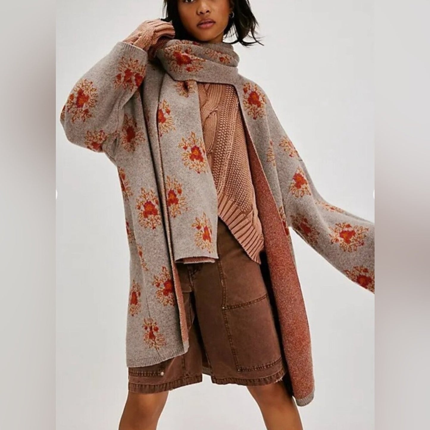 Free People Bali Ayla Scarf Cardi in Autumn Combo