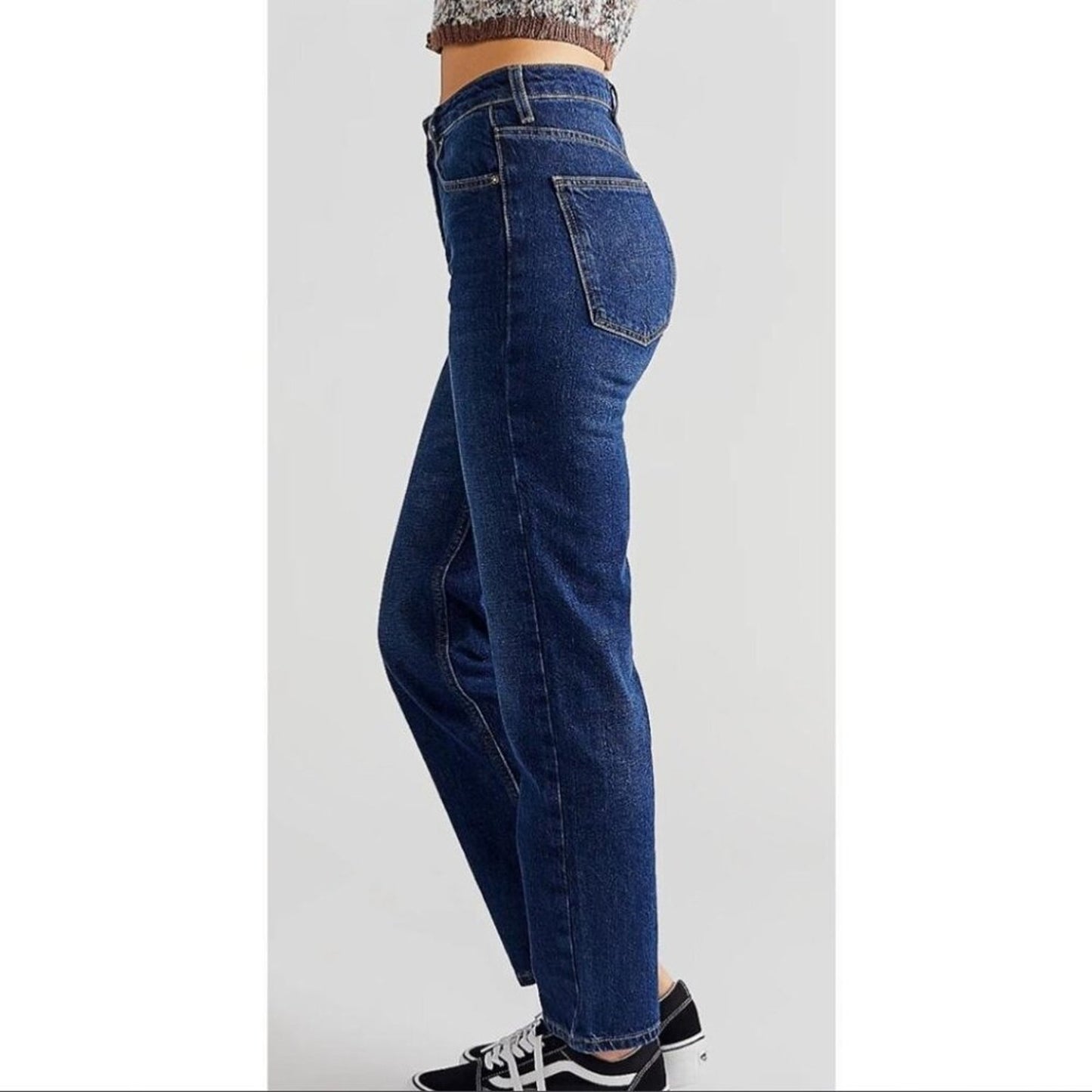 Free People The Pacifica Straight Leg Jean in Dark Blue Wash