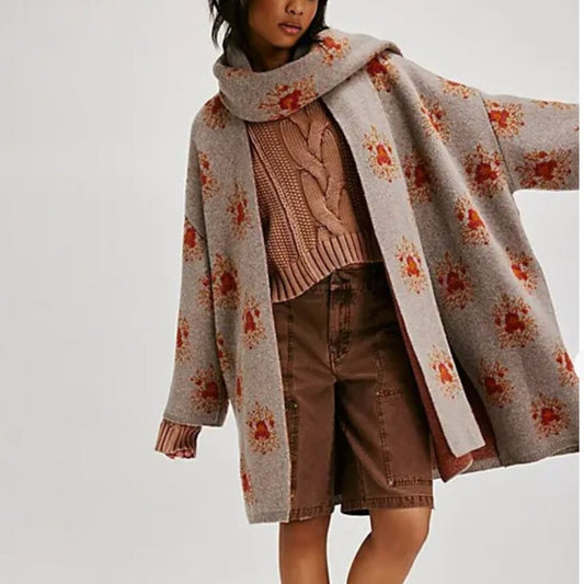 Free People Bali Ayla Scarf Cardi in Autumn Combo