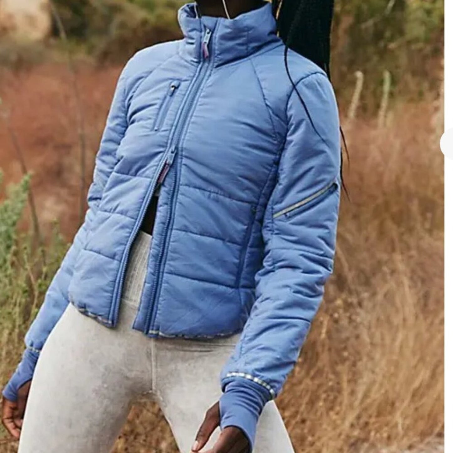 Free People Gathering Storm Run Puffer in Blueberry