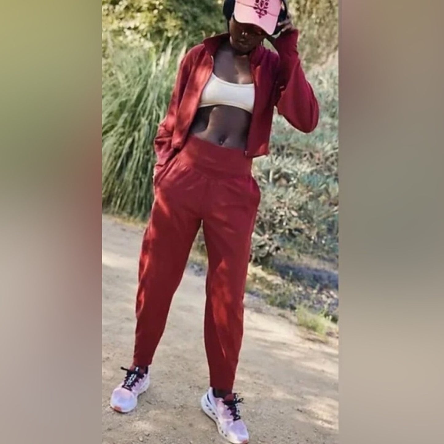 Free People Never Better Structured Sweatpants in Crimson