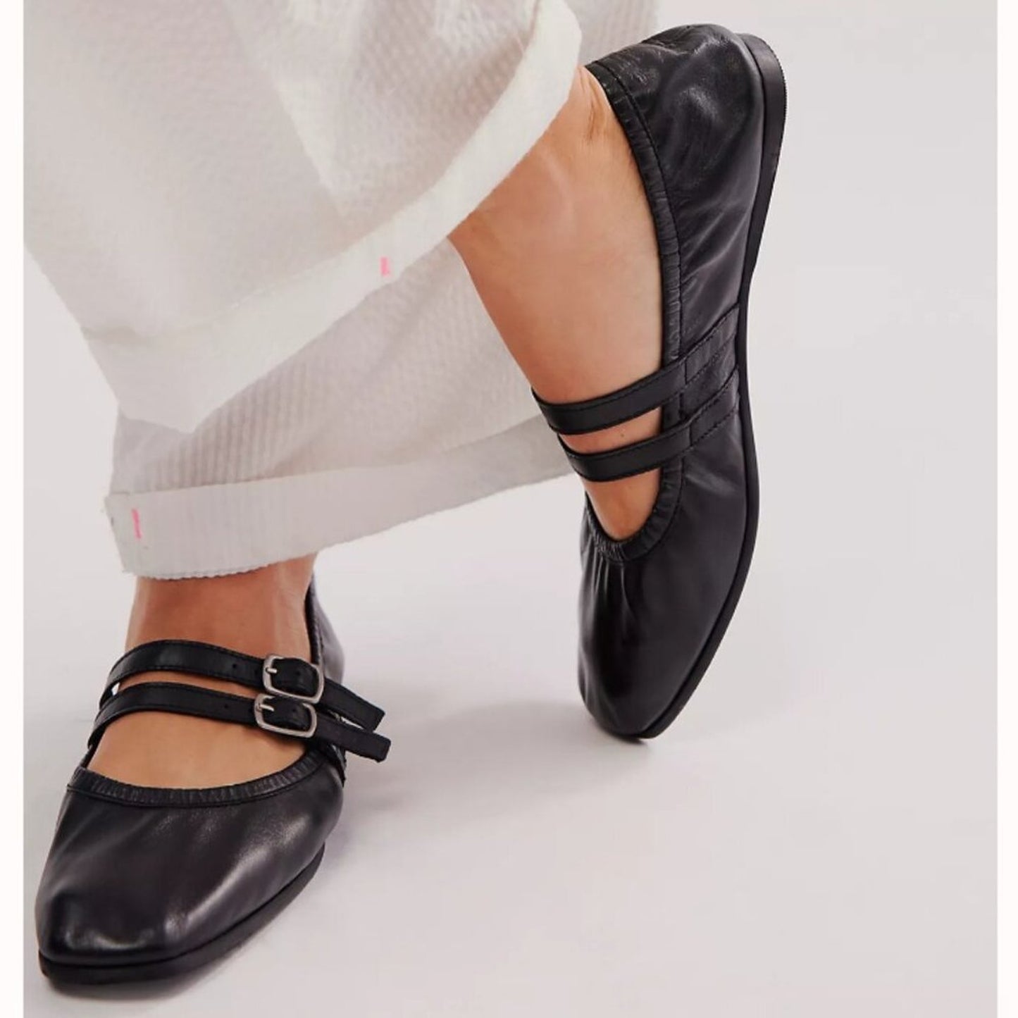 NWOT Free People Gemini Ballet Flats in Black