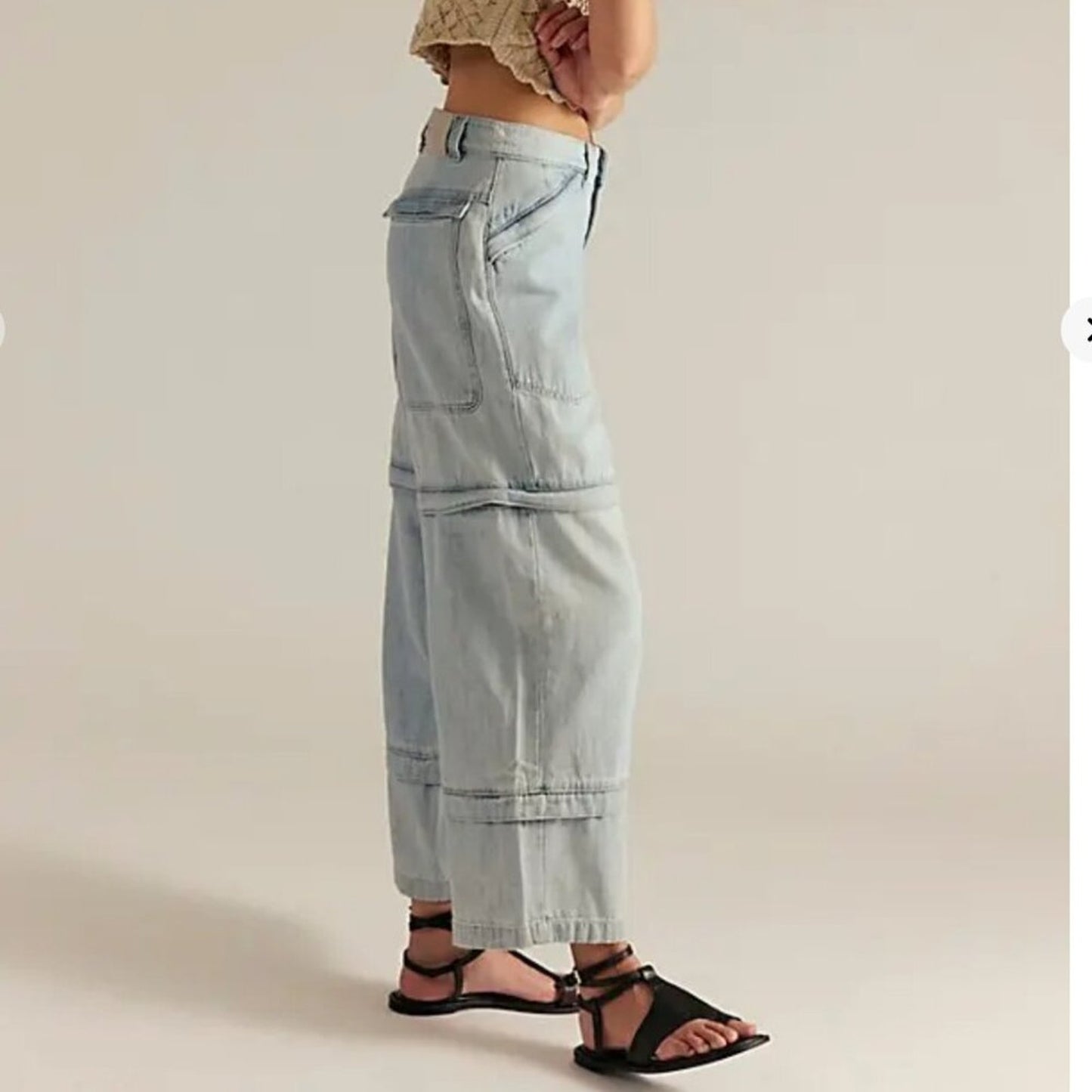 Free People Trailblazer Convertible Zip Jeans in Circuit Blue