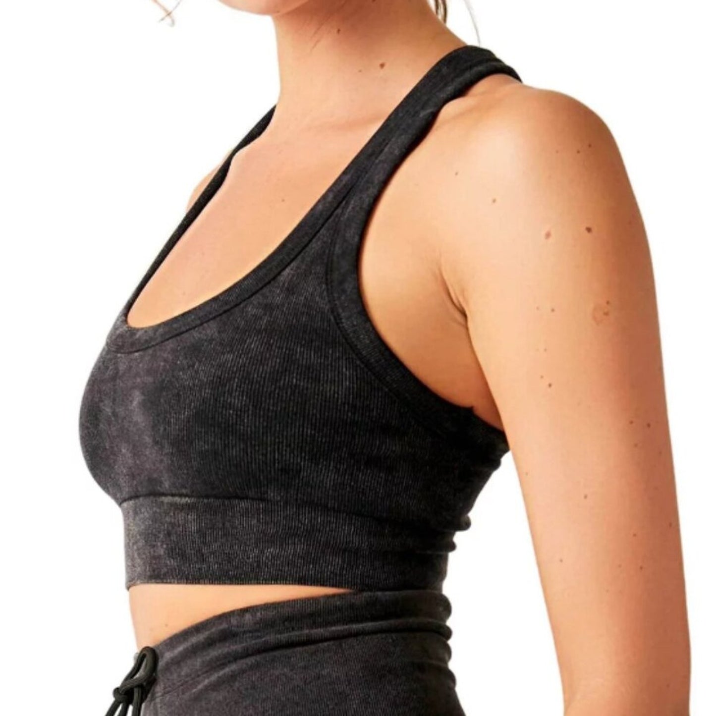 Free People Go To Sports Bra in Washed Black