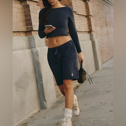 Free People Hot Shot Easy Set in Midnight Navy