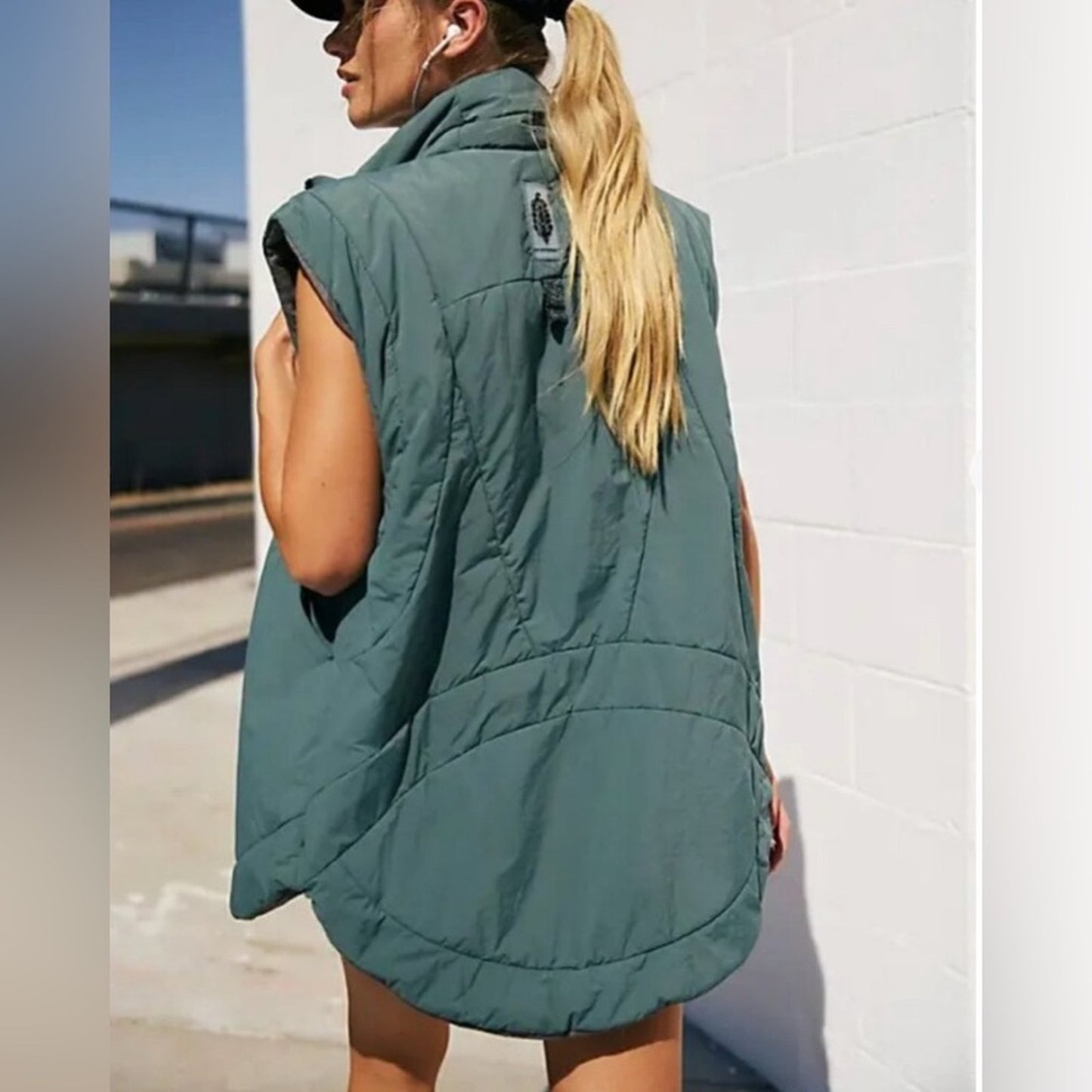 Free People Slalom Reversible Fleece in Midnight Jade