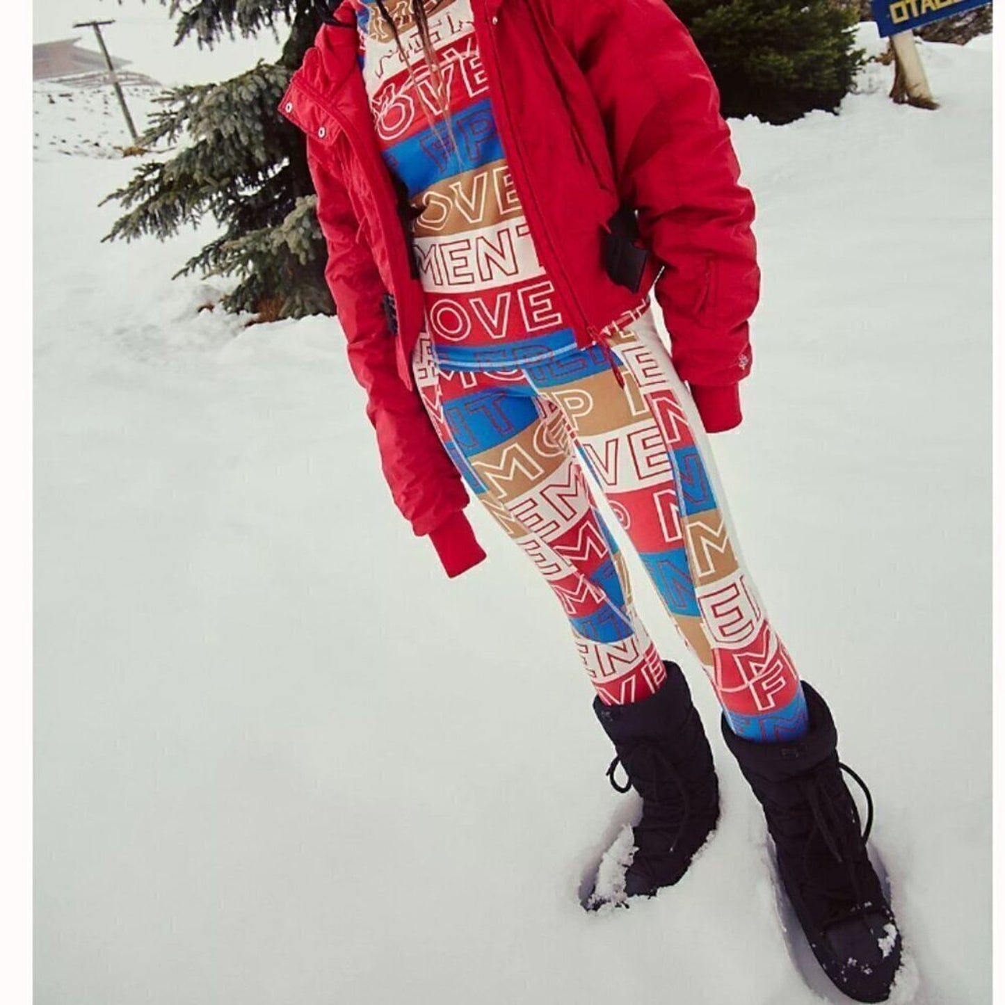 Free People Dawn To Dusk Printed Base Layer Leggings in Combo