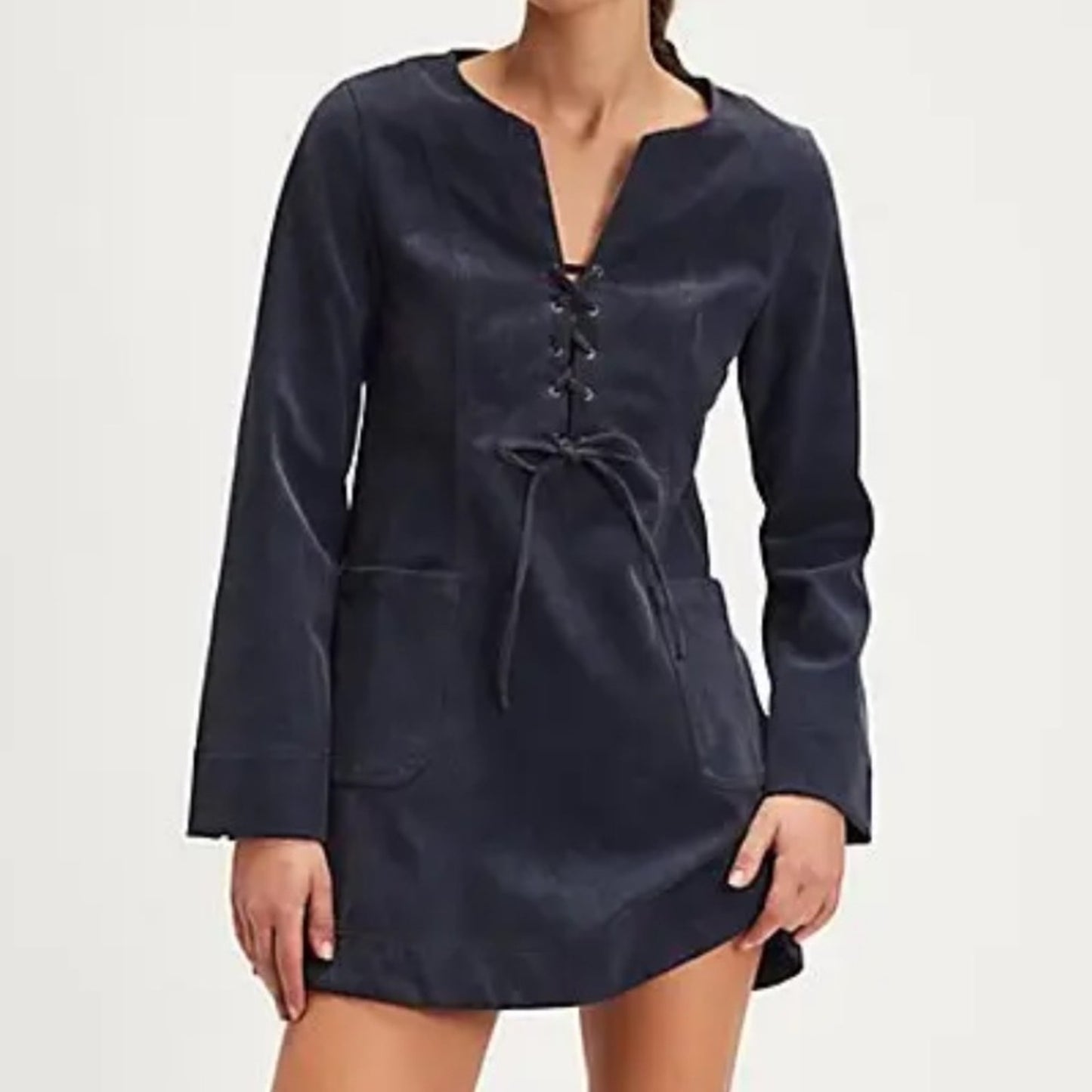 Free People Bradley Faux Suede Mini Dress in Deeper Iris